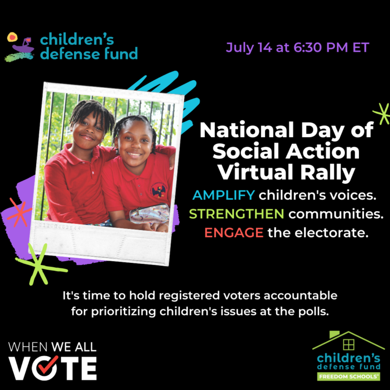 National Day of Social Action Stand Up for Children—by Voting Ms