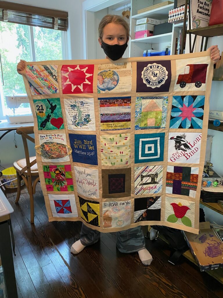 Young Student Creates "COVID Memorial Quilt" to Honor Those Who Have Died