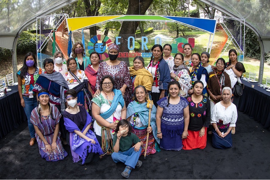 Indigenous women’s groups at the United Nations Generation Equality Forum in Mexico. 