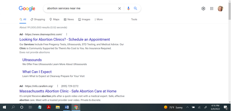 Google-Fake-Avortement-Clinique-Annonces