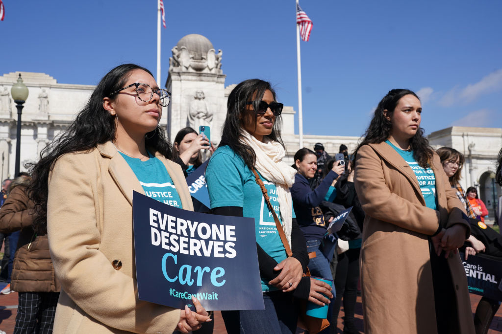 Activists gather in D.C. to advocate for sweeping federal care legislation.