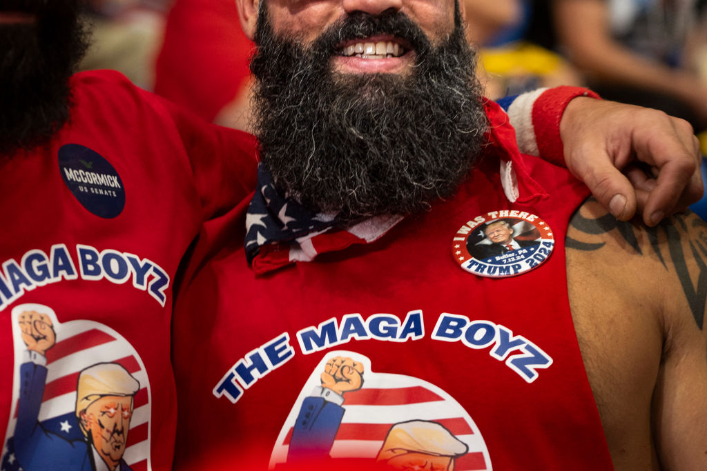 Cryptocurrency investor Nick Passano at a rally for Donald Trump in Pennsylvania.